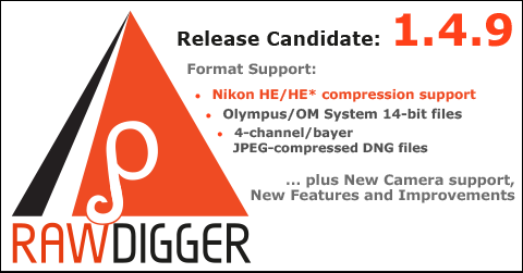 RawDigger 1.4.9 Release-Candidate